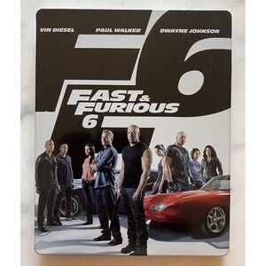 Fast & Furious 6 DVD & Blue Ray Extended Edition Steel Book 2 Disc Set EUC
